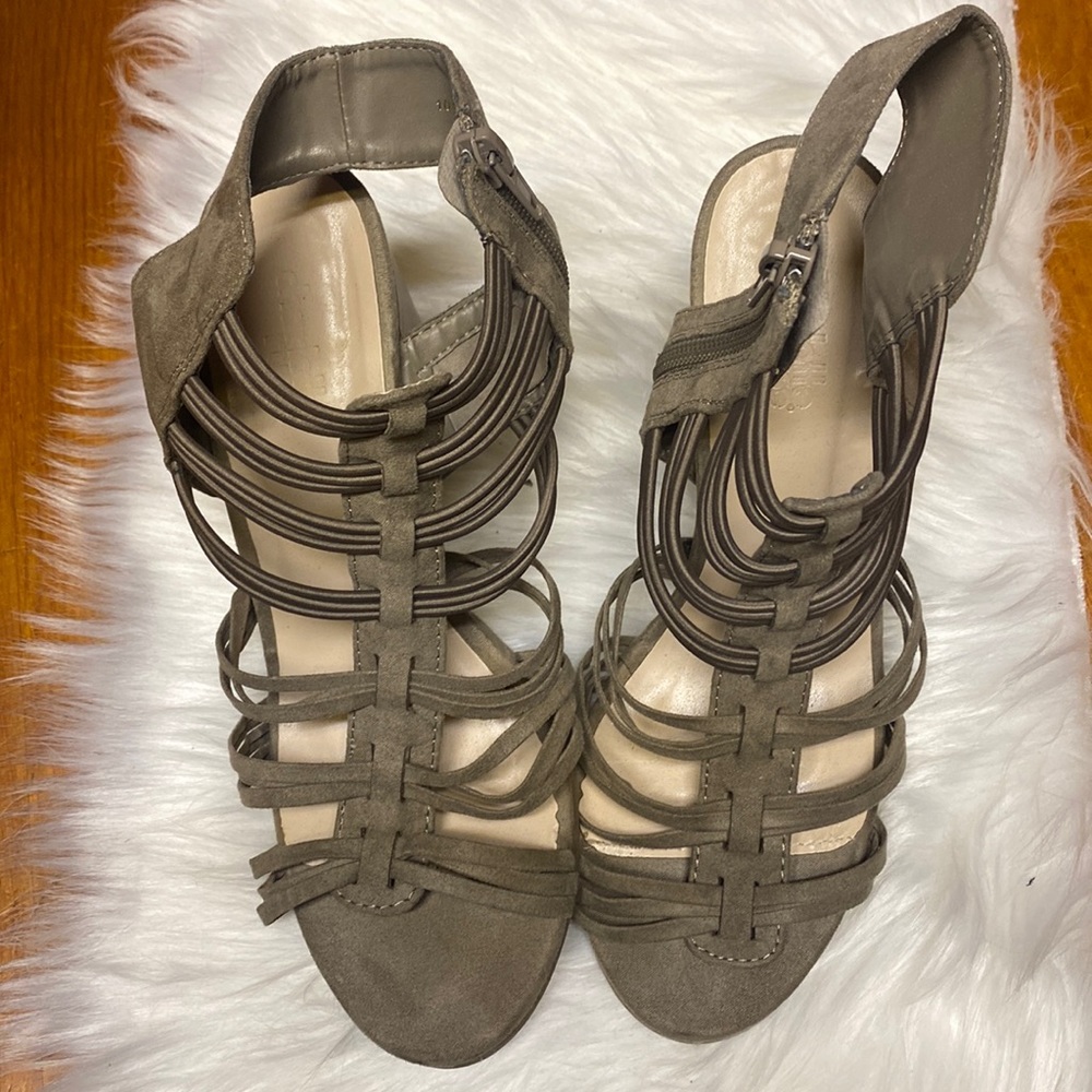 Charlotte Russe Taupe Strappy Sandals